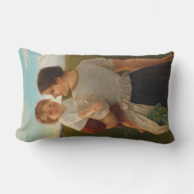 Moedervreugde (liefhebbende moeder en dochter) kussen (Voorkant)