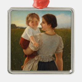 Moedervreugde (liefhebbende moeder en dochter) metalen ornament