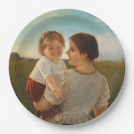 Moedervreugde (liefhebbende moeder en dochter) papieren bordje