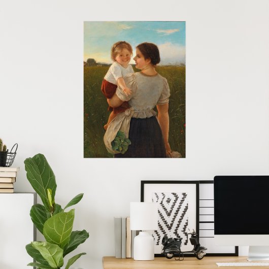 Moedervreugde (liefhebbende moeder en dochter) poster (Thuiskantoor)