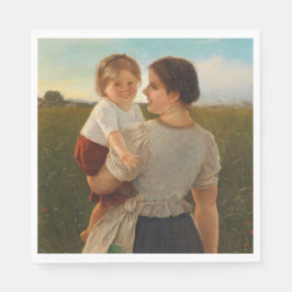 Moedervreugde (liefhebbende moeder en dochter) servet