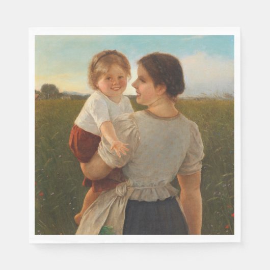 Moedervreugde (liefhebbende moeder en dochter) servet (Voorkant)