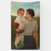 Moedervreugde (liefhebbende moeder en dochter) spandoek (Verticaal)