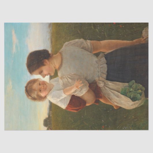 Moedervreugde (liefhebbende moeder en dochter) tissuepapier (Voorkant)