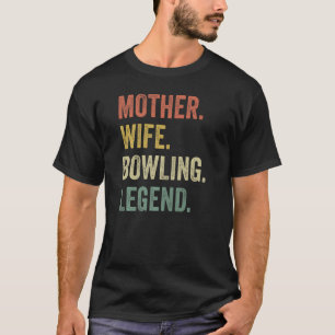  moedervrouw bowlinglegende, retro bowling t-shirt