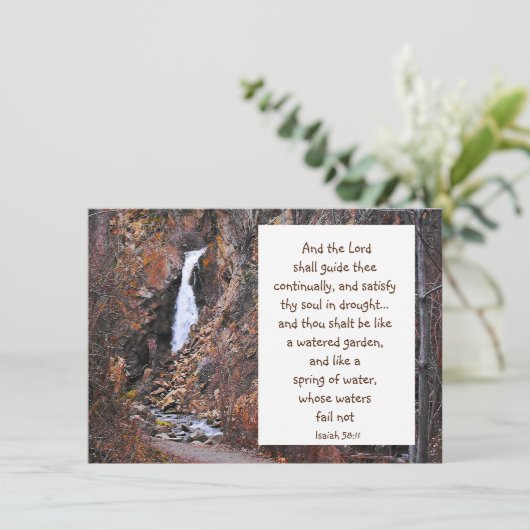 Moedig de Natuur van de Schrift Isaiah Waterfall a Kaart (Staand voorkant)