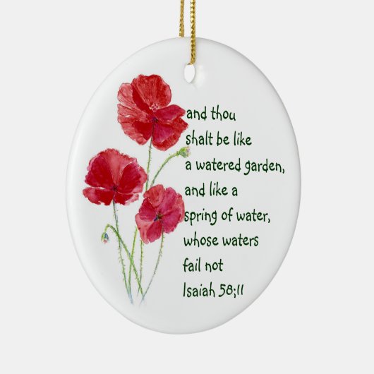 Moedig de Promise Scripting Isaiah Poppy Garden aa Keramisch Ornament (Rechts)