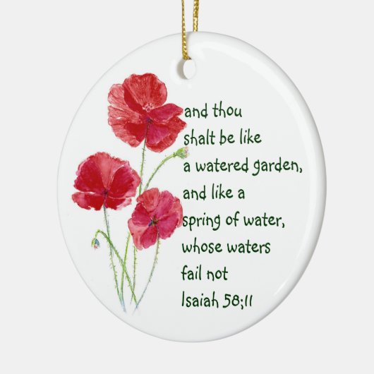Moedig de Promise Scripting Isaiah Poppy Garden aa Keramisch Ornament (Links)