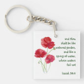 Moedig de Promise Scripting Isaiah Poppy Garden aa Sleutelhanger (voorkant)