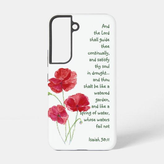 Moedig de Schrift Jesaja Poppy Garden Bloem Samsung Galaxy Hoesje (Achterkant)