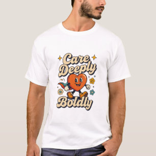 Moedig Diep Cute Hart Ontwerp T-shirt