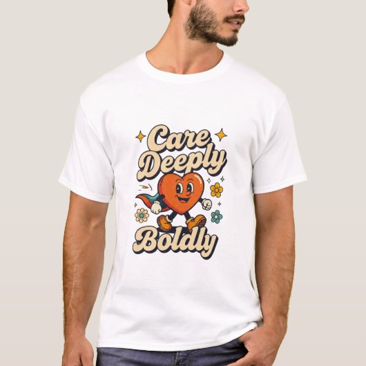 Moedig Diep Cute Hart Ontwerp T-shirt (Voorkant)