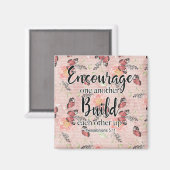 Moedig elkaar aan elkaar op Magnet bouwen (Voorkant / Achterkant)