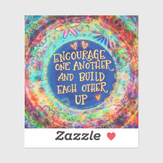 Moedig elkaar aan leuke blauwe inspiratie sticker (Vel)