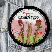Moedig & Empowerend: Moderne VROUWENDAG Verklaring Ronde Button 4,0 Cm