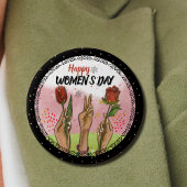 Moedig & Empowerend: Moderne VROUWENDAG Verklaring Ronde Button 4,0 Cm