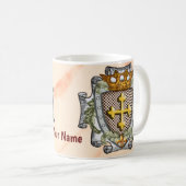 Moedig familiewapen achternaam koffiemok (Voorkant rechts)