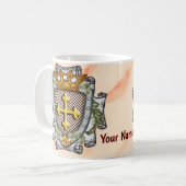 Moedig familiewapen achternaam koffiemok (Voorkant links)