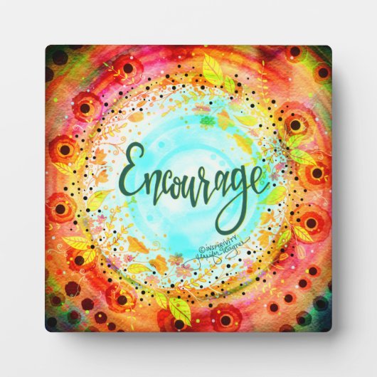 Moedig florale grillige inspiratie aan fotoplaat (Voorkant)