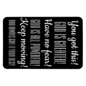 Moedig geloof inspiratie aan, God is groter! Magneet (Horizontaal)