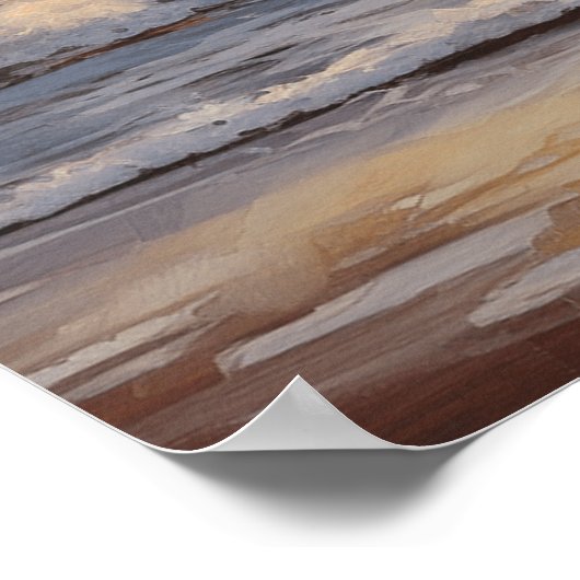 Moedig het Surf bij Dawn Oil Painting Poster (Hoek)