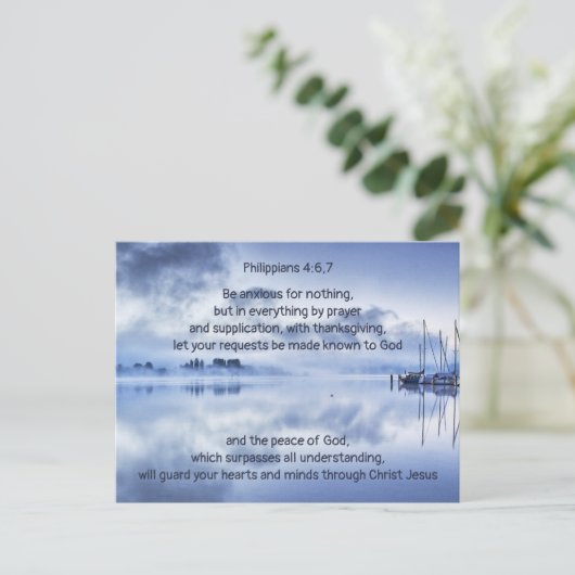 Moedig iemand Bijbel Schrift Phillippians 4:6 Feestdagenkaart (Staand voorkant)