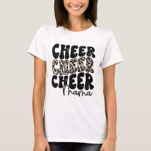 Moedig Mama Luipaard Trots Cheerleading Moeder Gro T-shirt