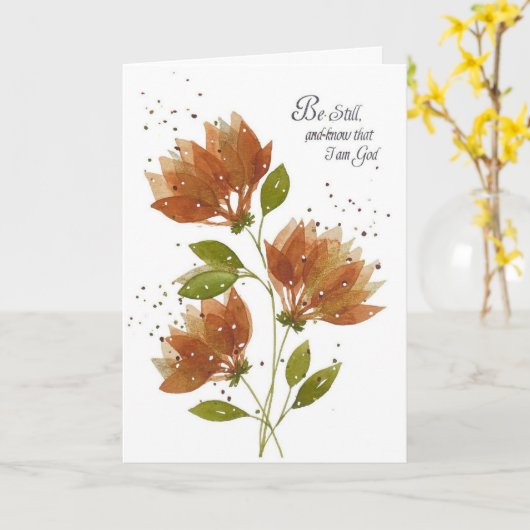 Moedig me aan "wees stil en weet het" kaart (Gele Bloem)