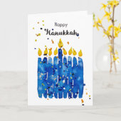 Moedig me gelukkig Chanoeka Kaart (Gele Bloem)