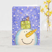 Moedig me sneeuwman aan kaart (Gele Bloem)