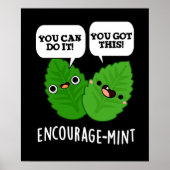 Moedig-munt Positieve Mint Pun Donker BG Poster (Voorkant)