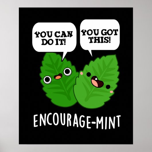 Moedig-munt Positieve Mint Pun Donker BG Poster (Voorkant)