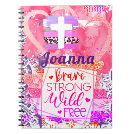 Moedig Sterk Wild Vrij Cross Spiral Notebook Notitieboek
