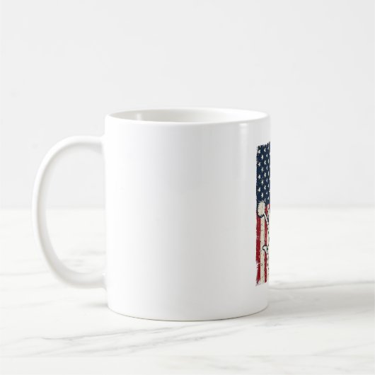 Moedig Vader Patriottische Amerikaanse Vlag Vector Koffiemok (Links)