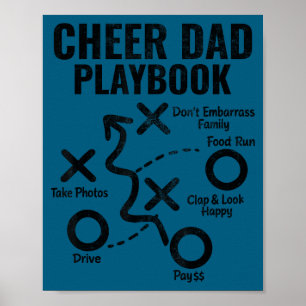 Moedig vader playbook grappig trots cheerleading m poster