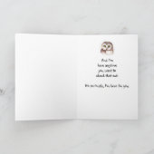 Moedig voor de Stress Person Humor Cute Owl aan Kaart (Binnen)
