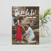 Moedig Voorstel Volledig Fotontwerp met Modern Sch Save The Date (Staand voorkant)