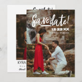 Moedig Voorstel Volledig Fotontwerp met Modern Sch Save The Date (Voorkant / Achterkant)