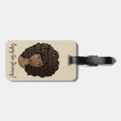 Moedig zwarte vrouwen aan, geniet van de reis, bei bagagelabel (Achterkant horizontaal)