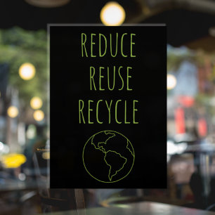Moedige Aarde Hergebruik Hergebruik Recycling Eco  Raamsticker
