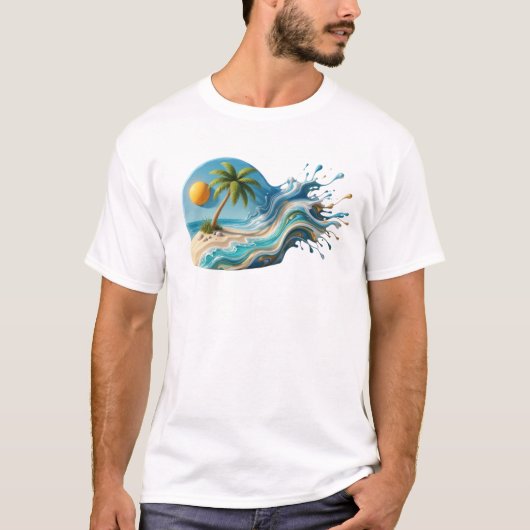 Moedige ABSTRACTE STRAND Aangepaste Creatie T-shirt (Voorkant)