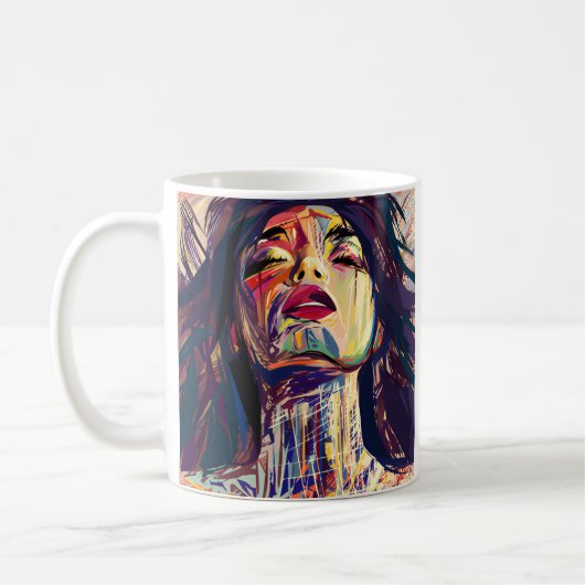 moedige Abstracte vrouw Koffiemok (Links)
