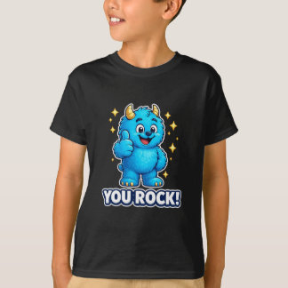 Moedige Blauwe Monster Je Bent Super Geweldig Duim T-shirt