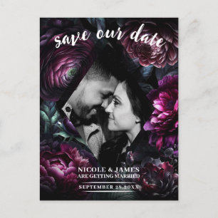 Moedige Bloemen Betoverde Bloemige Save the Date Aankondigingskaart