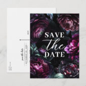 Moedige Bloemen Betoverde Bloemige Save the Date Aankondigingskaart (Voorkant / Achterkant)