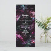 Moedige Bloemen Betoverde Bloemige Trouwmenu Menu (Staand voorkant)