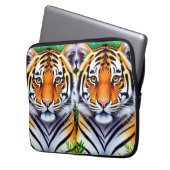 Moedige Botanische Tijgerwelp Laptop Sleeve (Voorkant Links)