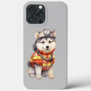 Moedige brandweerman Siberische Husky hond eren Case-Mate iPhone Case