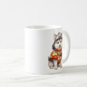 Moedige brandweerman Siberische Husky hond eren Koffiemok (Voorkant rechts)