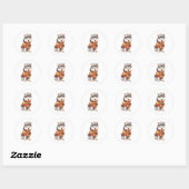 Moedige brandweerman Siberische Husky hond eren Ronde Sticker (Vel)